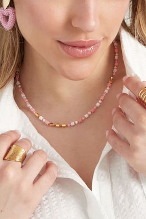 Kleurrijke festival ketting - blauw/Goud kleur h5 Afbeelding6